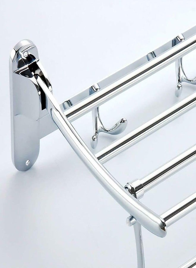 ANATOMIX Stainless Steel Folding Towel Hanger Stand/Towel Rack for Bathroom Wall Mounted Round Foldable - 24 Inch-Chrome Finish - Image 5